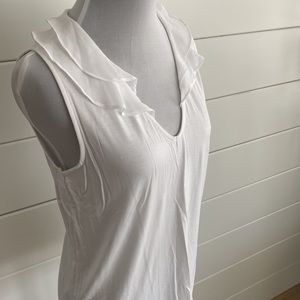 Banana Republic Ruffle Trim Sleeveless Tank Top S